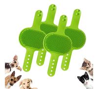 Meowvo Silicone Grooming Strap Pad for Cats, Silicone Grooming Strap Pad - 2-in-1 Self-Groomer, Cat Self Groomer Brush for Climbing Frames Table Legs, for Cats & Dogs (Green,4 Pcs)