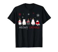 Meowy Cammas Christmas Funny Cats T-Shirt Graphique avec Valeur