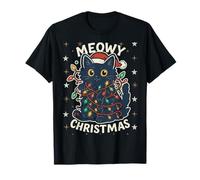 Meowy Catmas Cat Noël Chats Mignons Chapeau De Père Noël T-Shirt
