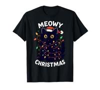 Meowy Catmas Cat Noël Chats Mignons Chapeau De Père Noël T-Shirt