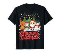 Meowy Catmas Famille Vacances Fête Noël Chats T-Shirt