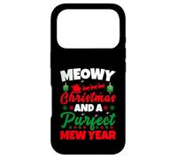 Meowy Christmas and Purfecr Mew Year Funny Cat Xmas Coque pour iPhone 17 Pro