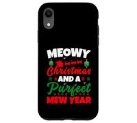 Meowy Christmas and Purfecr Mew Year Funny Cat Xmas Coque pour iPhone XR