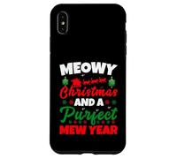 Meowy Christmas and Purfecr Mew Year Funny Cat Xmas Coque pour iPhone XS Max
