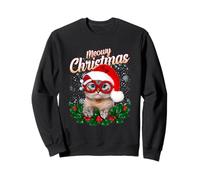Meowy Christmas Cat with Santa Hat Sweatshirt