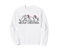 Meowy Christmas Chat de Noël pour Femmes, Hommes, Enfants, Filles, Amoureux des Chats Sweatshirt