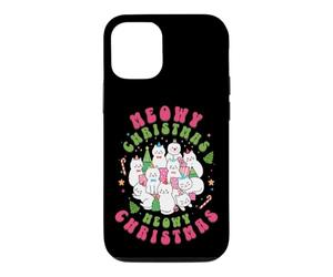 Meowy Christmas Chat Noël Mignon Rétro Graphique Coque pour iPhone 12/12 Pro