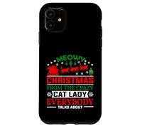 Meowy Christmas from The Crazy Cat Lady Xmas Family Coque pour iPhone 11