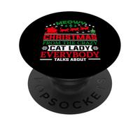 Meowy Christmas from The Crazy Cat Lady Xmas Family PopSockets PopGrip Adhésif