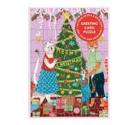 galison Carte de vœux puzzle Meowy Christmas