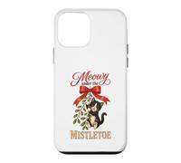 Meowy Under The Mistletoe Cute Tuxedo Kitten Christmas Coque pour iPhone 12 Mini