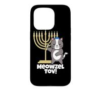 Meowzel Tov Cadeau Humoristique pour Amoureux des Chats juifs Hanukkah Coque pour iPhone 15 Pro