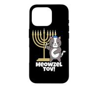 Meowzel Tov Cadeau Humoristique pour Amoureux des Chats juifs Hanukkah Coque pour iPhone 16 Pro
