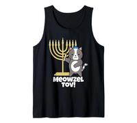 Meowzel Tov Cadeau Humoristique pour Amoureux des Chats juifs Hanukkah Débardeur