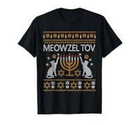 Meowzel Tov Mazel Tov Chat Joyeux Hanoukka Moche Noël T-Shirt