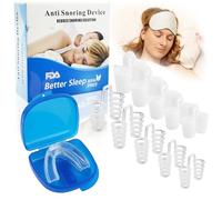 MeoZynxadril 10 Pièces Anti Ronflement Efficace, Dilatateur Nasal Dispositif avec Gouttière Dentaire, Dispositifs Anti Ronflement Réutilisable, Ecarteur Nasal Pour Améliore Respiration et Sommeil