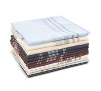 MeoZynxadril 12 Pièces Homme Mouchoir Carré, Mouchoirs Homme 36 x 36cm, Mouchoir Tissu Classiques, Mouchoirs Traditionnels pour Homme, Grands Mouchoirs à Carreaux, Convient pour Cadeaux Hommes