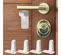 MeoZynxadril 4 Pièces Bloque porte bébé, Serrure porte à levier, Verrou de levier, Bloqué porte Sécurité Enfant, Blocage porte bébé, pour Robinets, Bouton Porte, Poignée de Fenêtre, Blanc