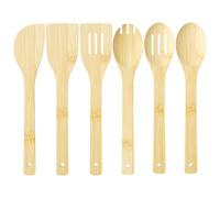 MeoZynxadril 6 Pièces Ustensiles de Cuisine en Bambou - Spatule, Cuillère en Bois - Ensemble pour la Cuisine