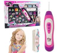 MeoZynxadril Cadeau Filles 5 6 7 8 9 10 Ans, Accessoires Cheveux Jouets, Machine a Tresser, Machine a Tresser Les Cheveux Fille, Travets Créatifs pour Enfant, Multicolore Perle Accessoire de Cheveux