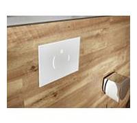 Mepa Plaque de déclenchement MEPAzero Lumo 421871 Verre blanc , 2 quantités, pour installation partiellement encastrée, pour réservoir à encastrer