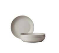 Mepal - Assiette creuse 4 pièces Silueta - Lavable au lave-vaisselle et résistant au micro-ondes - Assiettes en plastique - Assiettes plates - Vaisselle - 21 cm - Nordic white