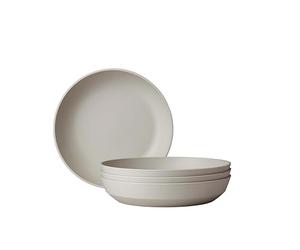 Mepal - Assiette creuse 4 pièces Silueta - Lavable au lave-vaisselle et résistant au micro-ondes - Assiettes en plastique - Assiettes plates - Vaisselle - 21 cm - Nordic white