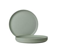 Mepal - Assiette plate 4 pièces Silueta - Lavable au lave-vaisselle et résistant au micro-ondes - Assiettes en plastique - Assiettes plates - Vaisselle - 26 cm - Nordic sage