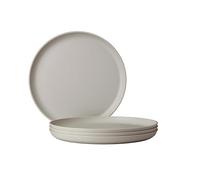 Mepal - Assiette plate 4 pièces Silueta - Lavable au lave-vaisselle et résistant au micro-ondes - Assiettes en plastique - Assiettes plates - Vaisselle - 26 cm - Nordic white