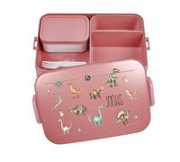 Mepal Bento Boîte à déjeuner Take a Break - Motif dinosaure - Personnalisable - Grand format - Rouge