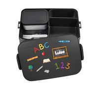Mepal Bento Boîte à déjeuner « Take a Break » - Personnalisable - Avec insert compartiments, boîte à lunch avec nom - Grande boîte à bento - Cadeau de rentrée des classes - Noir