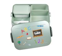 Mepal Bento Boîte à déjeuner Take a Break personnalisable, boîte à déjeuner avec insert compartiments, boîte à lunch avec nom, boîte à bento, cadeau de rentrée des classes - Grande menthe