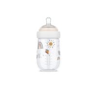 Mepal - Biberon Mio - Capuchon transparent pour le rangement - Anti-colique - Conception spiralée pour éviter les obstructions - Silicone de grade médical - 240 ml - Sunshine & Rainbow