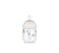 Mepal - Biberon Mio, Capuchon Transparent pour le Rangement, Anti-Colique, Conception Spiralée pour Éviter les Obstructions, Silicone de Grade Médical, 165 ml, Sunshine et Rainbow