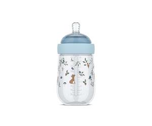 Mepal - Biberon Mio Little Dutch - Capuchon transparent pour le rangement - Anti-colique - Conception spiralée pour éviter les obstructions - Silicone de grade médical - 240 ml - Forest Friends