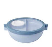 Mepal, Boîte à bento Basique Vita, Boîte à repas avec compartiments, Plateau à vinaigrette et plateau, Bento lunch box, Boîte à salade, 1500 ml, Nordic blue