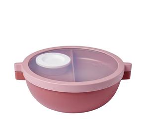 Mepal, Boîte à bento Basique Vita, Boîte à repas avec compartiments, Plateau à vinaigrette et plateau, Bento lunch box, Boîte à salade, 1500 ml, Vivid mauve