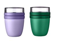 Mepal - Boîte à déjeuner Ellipse Mixed - Vert vif + violet vif - Tasse de voyage pratique de 500 ml, tasse de yaourt, gobelet à emporter - Passe au congélateur, au micro-ondes et au lave-vaisselle,