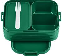 Mepal Boîte à déjeuner Midi - Boîte à bento pour 2 sandwichs ou 4 tranches de pain - Boîte à déjeuner pour petites collations et restes - Boîte à repas adulte avec compartiments - Vert vif