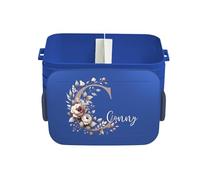Mepal Boîte à déjeuner « Take a Break » personnalisable, avec séparateur de séparation, motif floral, lettre initiale, taille L, bleu foncé