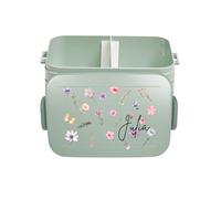 Mepal Boîte à déjeuner Take a Break personnalisable, boîte à déjeuner avec séparateur, boîte à lunch avec nom, séparateur, motif floral coloré, grande menthe