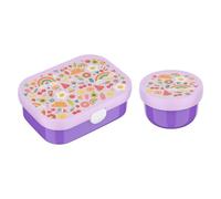 Mepal | Boîte à fruits et bento pour enfants | Campus Meets Fruits | Passe au lave-vaisselle et sans BPA | 300 et 750 ml | Avec compartiments, fourchette et fermeture à clip | Parfait pour les