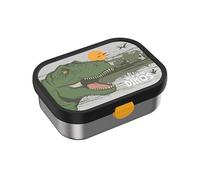Mepal - Boîte à goûter bento en inox avec fourchette Campus - Boîte à Bento pour Enfants - Boîte à Déjeuner avec Compartiments et Fourchette - Lavable au Lave-Vaisselle - 750 ml - Dino