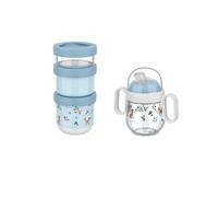 Mepal - Boîte à goûter empilable 3 pièces + gobelet d'apprentissage anti-goutte Mio - Empilable selon les besoins - Poignées faciles à tenir - Anti-fuite - Passe au lave-vaisselle - 750 ml - Forest