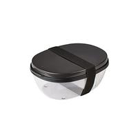Mepal - Boîte à Salade Ellipse - Boîte avec Plusieurs Compartiments - Boîte à Bento pour les Salades en Déplacement - Déjeuner et Style de Vie Sain - 1300 ml + 600 ml - Nordic black