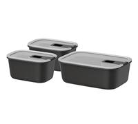 Mepal - Boîte de conservation alimentaire EasyClip - Ensemble de 3 pièces - Boîte avec fermeture coulissante - Pour le micro-ondes, le four à vapeur et le congélateur - 2x 450 + 1000 ml - Nordic black