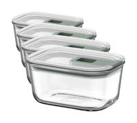 Mepal - Boîte de conservation alimentaire en verre EasyClip - Boîte de rangement en verre avec couvercle et fermeture coulissante - Convient pour le micro-ondes, le four et le congélateur - 450 ml