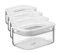 Mepal - Boîte pour réfrigérateur 2 pièces Modula - Rangement - Convient pour la conservation du fromage et de la viande -Rangement Cuisine - 550 plus 2000 ml - White (Lot de 4)