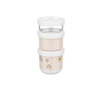 Mepal - Boîtes à collations empilables 3 pcs Mio - Empilez autant que vous voulez - Compatible avec le micro-ondes et le congélateur - Étanche - 100 + 175 + 275 ml - Sunshine & Rainbow