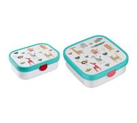 Mepal Boîtes à déjeuner Bento petites et grandes campus | Ensemble de boîtes à déjeuner pour enfants | Avec compartiments et fourchettes Bento étanches | Boîtes à repas | 750 ml + 1250 ml | Animal